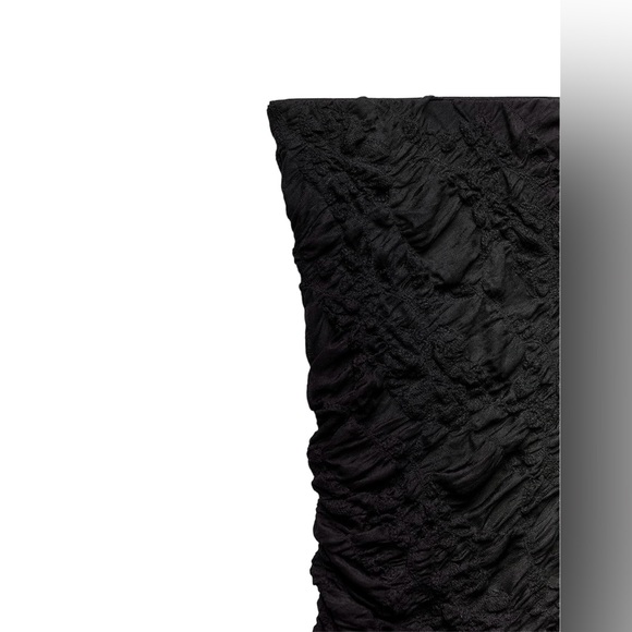 ZARA NWT Woman Black Strapless Printed Lace Fitted MIDI Tube Bodycon Dress - Picture 7 of 11